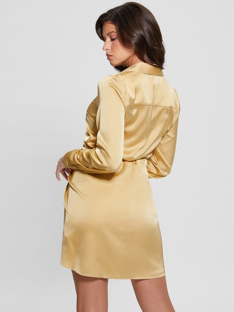 Guess Eco Alya Dress - Gold Multi Guess Eco Alya Dress - Gold Multi