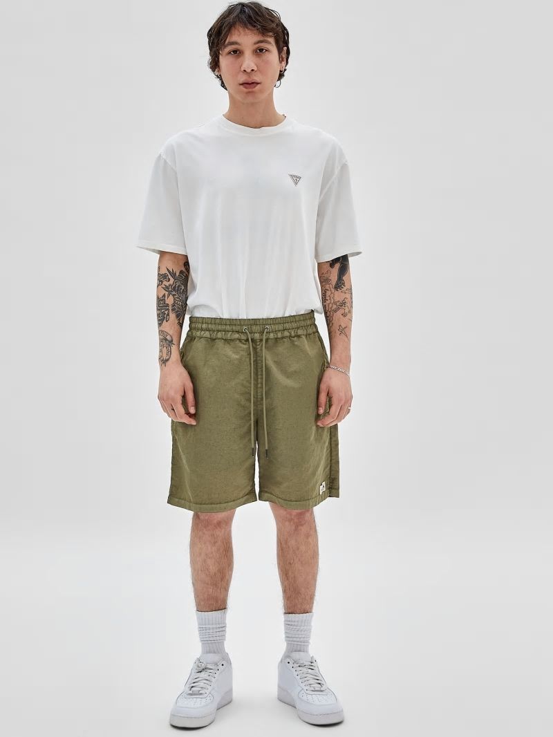 Guess GUESS Originals Washed Nylon Shorts - Go Washed Green Nylon Guess GUESS Originals Washed Nylon Shorts - Go Washed Green Nylon