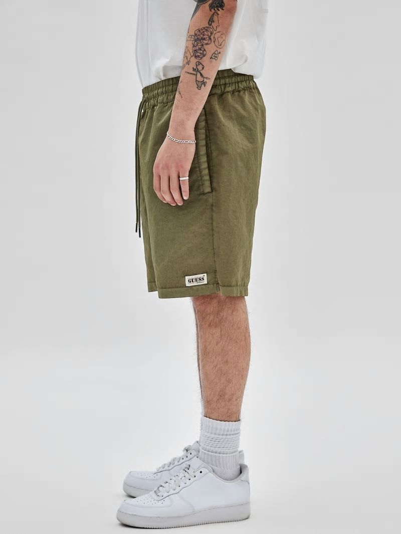 Guess GUESS Originals Washed Nylon Shorts - Go Washed Green Nylon Guess GUESS Originals Washed Nylon Shorts - Go Washed Green Nylon