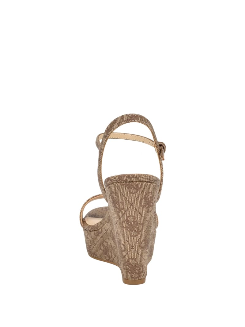 Guess Himifa Shimmer Metallic G Wedge Sandals - Medium Brown Guess Himifa Shimmer Metallic G Wedge Sandals - Medium Brown