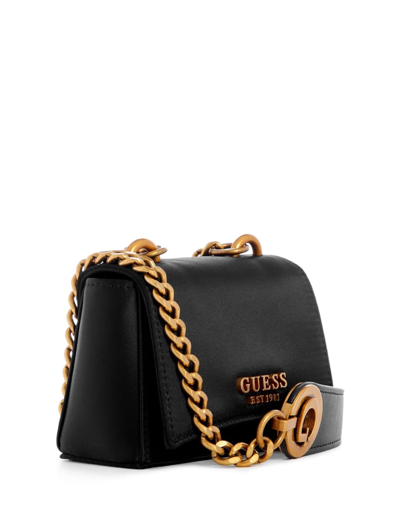 Guess Masie Glam Satin Micro Mini Bag - Black Guess Masie Glam Satin Micro Mini Bag - Black