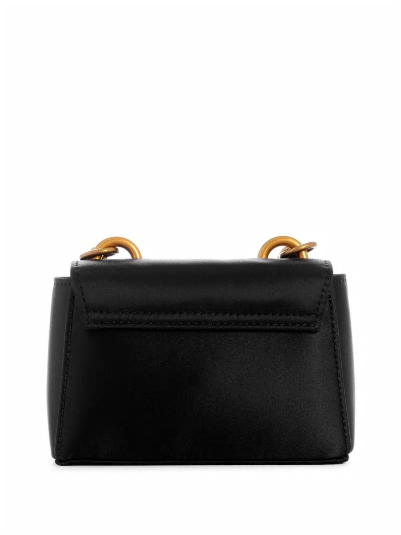 Guess Masie Glam Satin Micro Mini Bag - Black Guess Masie Glam Satin Micro Mini Bag - Black