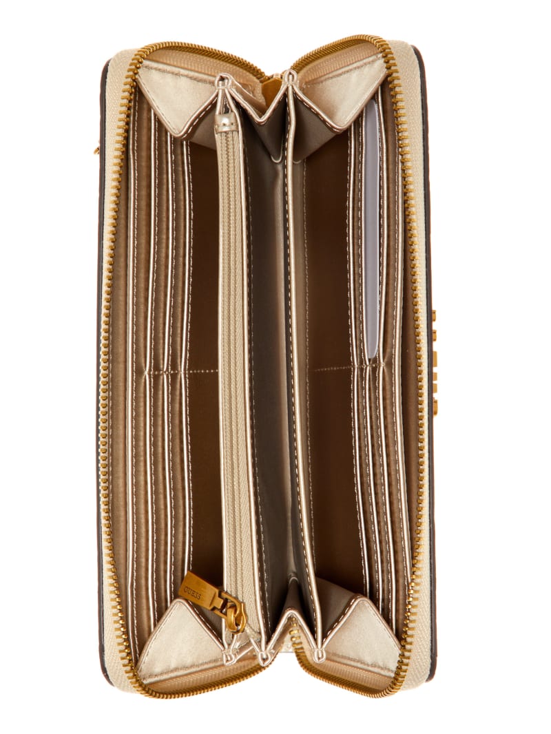 Guess Alanna Large Zip-Around Wallet - Beige Overflow Guess Alanna Large Zip-Around Wallet - Beige Overflow
