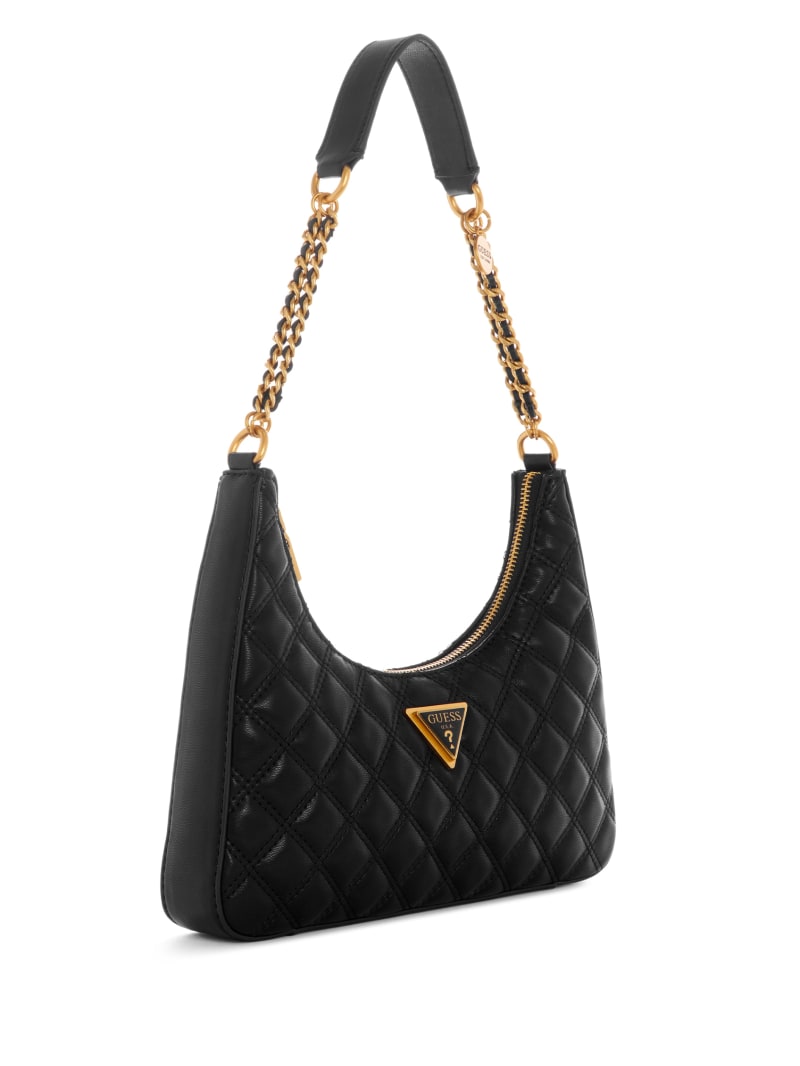 Guess Giully Top-Zip Shoulder Bag - Black Floral Print Guess Giully Top-Zip Shoulder Bag - Black Floral Print
