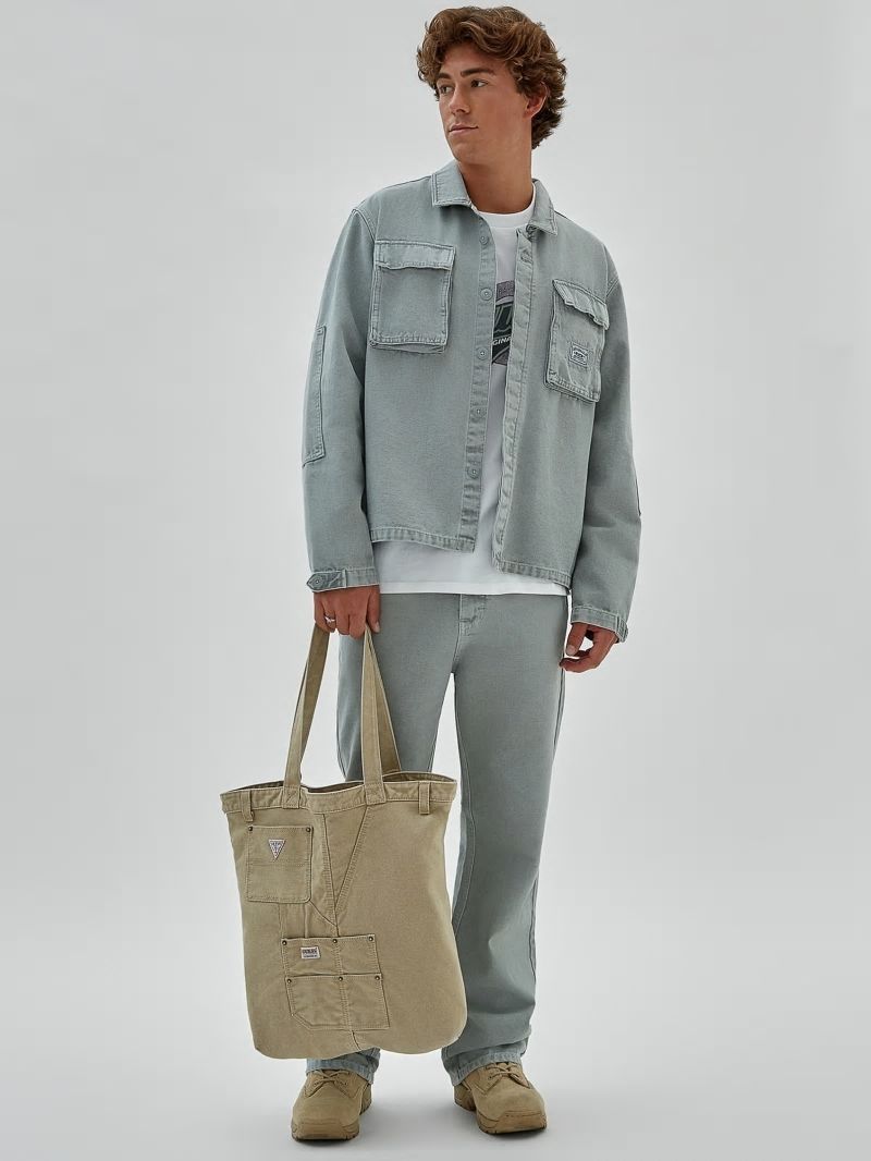 Guess GUESS Originals Canvas Tote - Washed Brown Canvas Guess GUESS Originals Canvas Tote - Washed Brown Canvas