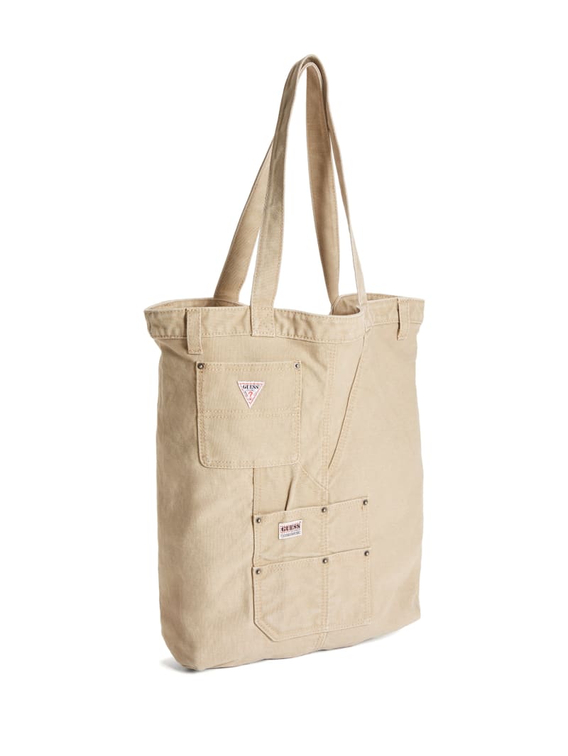 Guess GUESS Originals Canvas Tote - Washed Brown Canvas Guess GUESS Originals Canvas Tote - Washed Brown Canvas