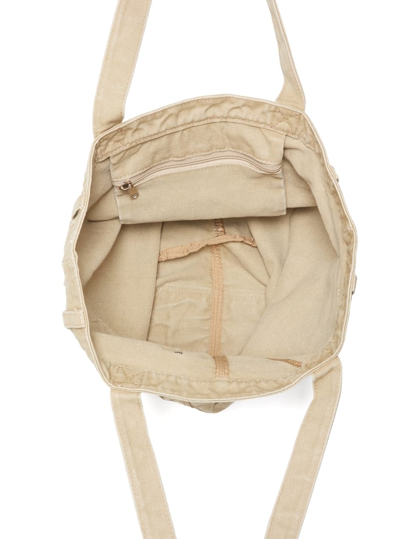 Guess GUESS Originals Canvas Tote - Washed Brown Canvas Guess GUESS Originals Canvas Tote - Washed Brown Canvas