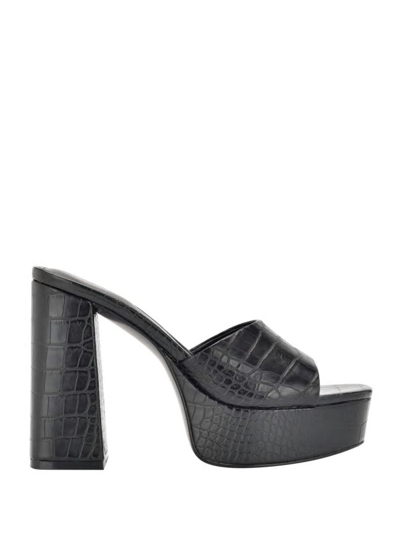 Guess Jadah Crocodile-Embossed Platform Heels - Black 002 Guess Jadah Crocodile-Embossed Platform Heels - Black 002