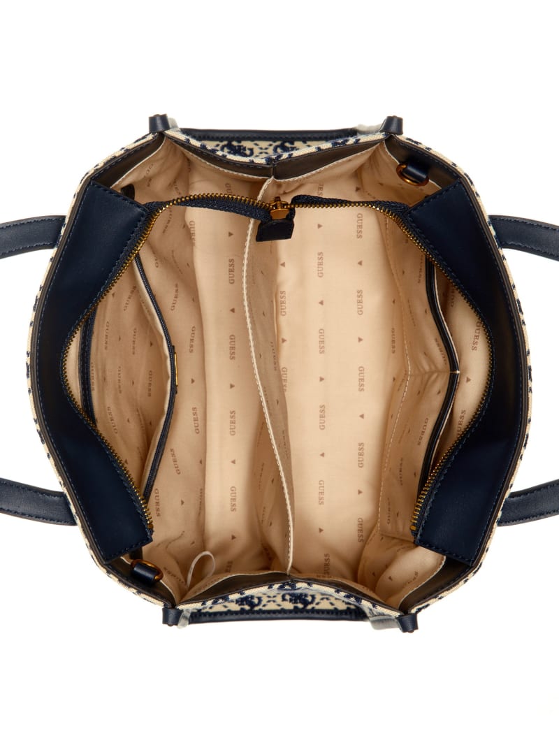 Guess Izzy Jacquard Logo Tote - Navy Logo Guess Izzy Jacquard Logo Tote - Navy Logo