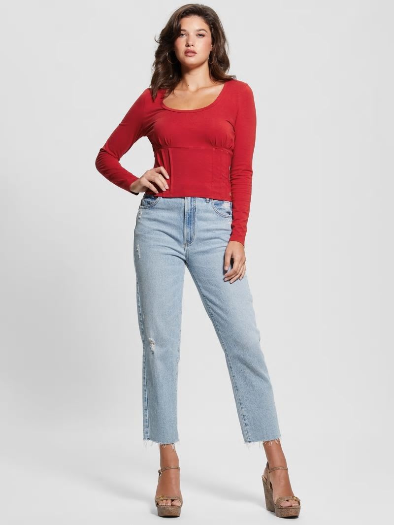 Guess Karmen Corset Tee - Chili Red Guess Karmen Corset Tee - Chili Red