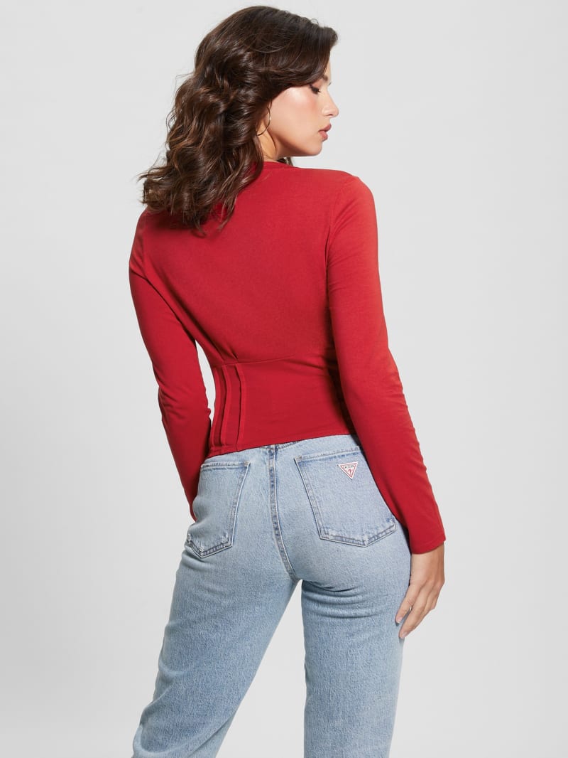Guess Karmen Corset Tee - Chili Red Guess Karmen Corset Tee - Chili Red