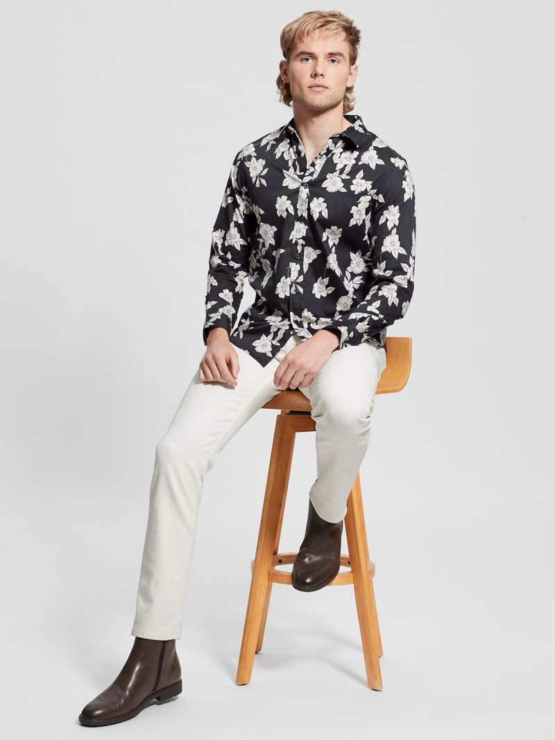 Guess Luxe Magnolia Shirt - Falling Magnolia Black Guess Luxe Magnolia Shirt - Falling Magnolia Black