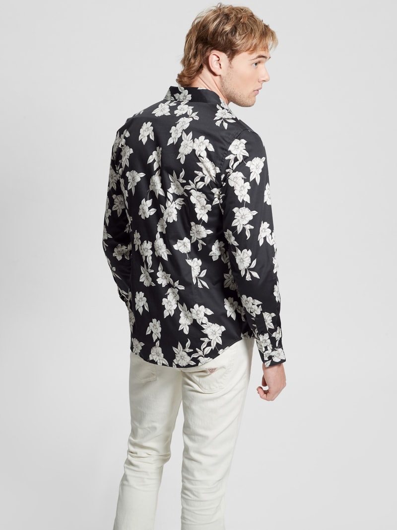 Guess Luxe Magnolia Shirt - Falling Magnolia Black Guess Luxe Magnolia Shirt - Falling Magnolia Black