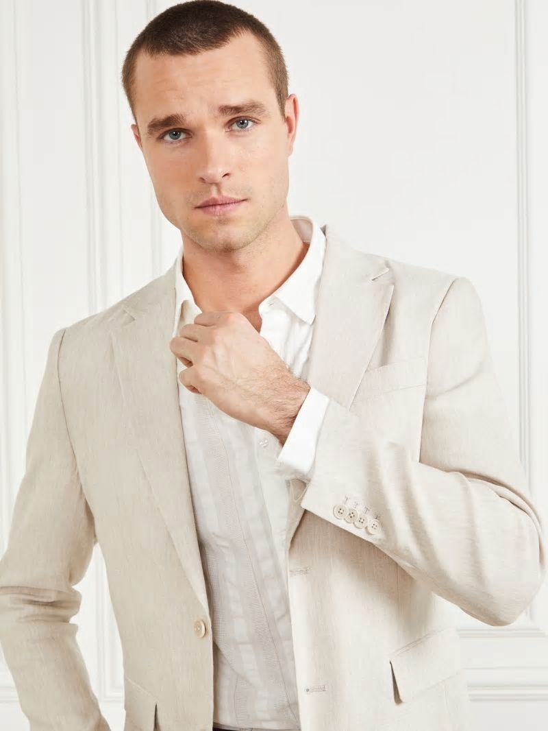 Guess Eco George Notched Blazer - Stonesand Yd Guess Eco George Notched Blazer - Stonesand Yd