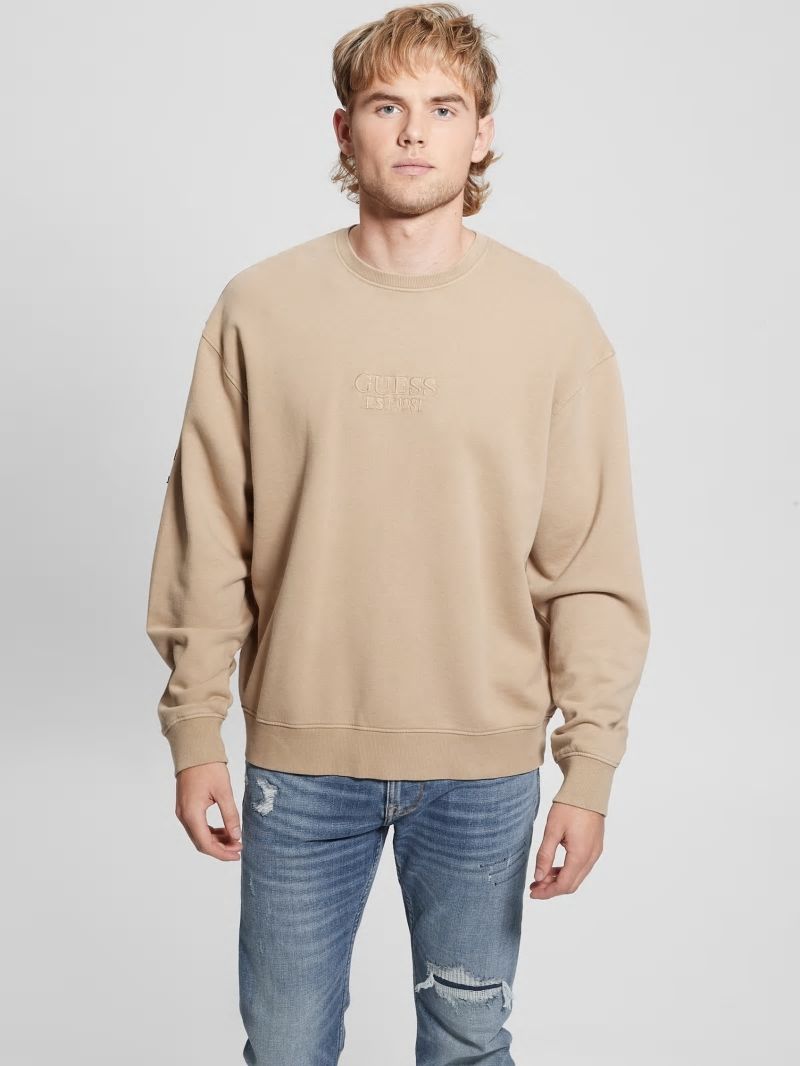 Guess Finch Vintage Logo Sweatshirt - Mountain Honey Multi Guess Finch Vintage Logo Sweatshirt - Mountain Honey Multi
