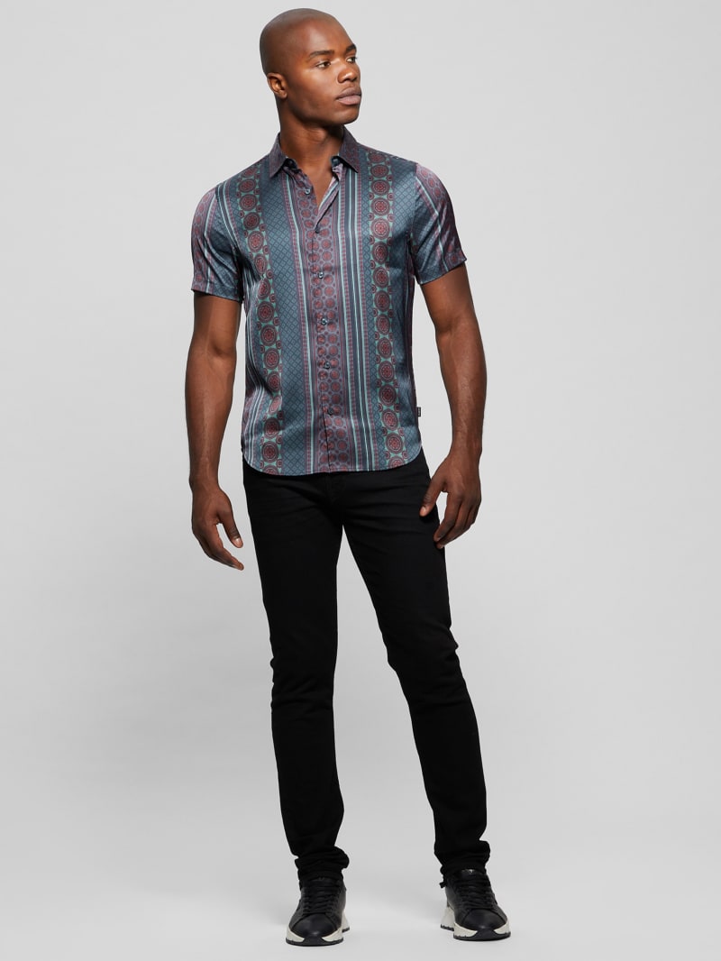 Guess Eco Bellview Mosaic Striped Shirt - Mosaic Stripe Guess Eco Bellview Mosaic Striped Shirt - Mosaic Stripe