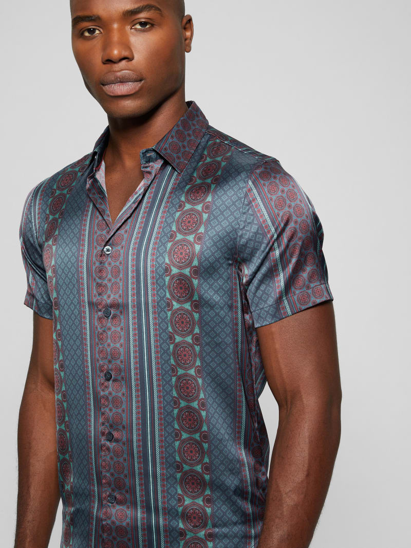 Guess Eco Bellview Mosaic Striped Shirt - Mosaic Stripe Guess Eco Bellview Mosaic Striped Shirt - Mosaic Stripe