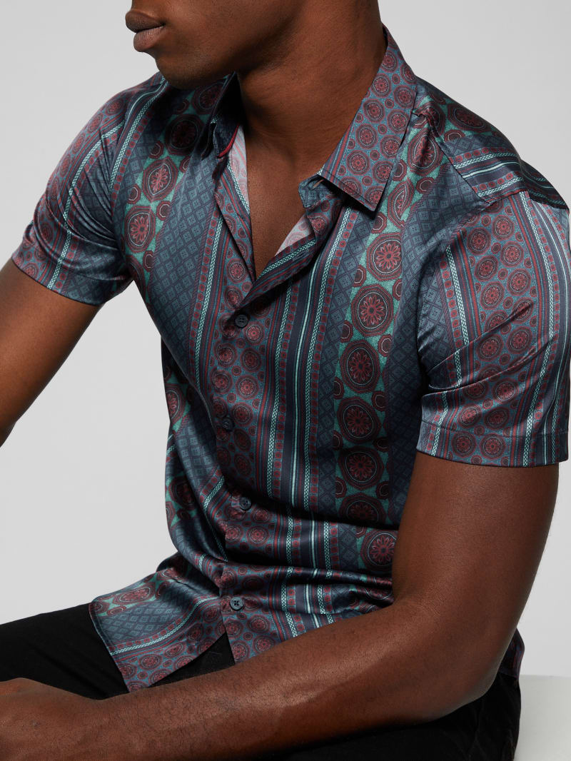 Guess Eco Bellview Mosaic Striped Shirt - Mosaic Stripe Guess Eco Bellview Mosaic Striped Shirt - Mosaic Stripe