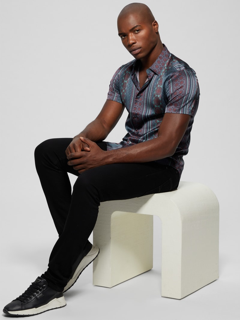 Guess Eco Bellview Mosaic Striped Shirt - Mosaic Stripe Guess Eco Bellview Mosaic Striped Shirt - Mosaic Stripe