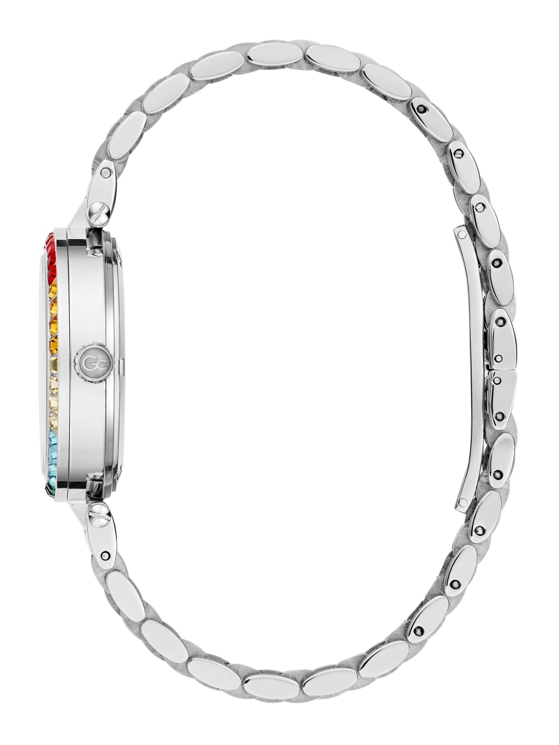 Guess Gc Silver-Tone and Rainbow Crystal Analog Watch - Silver Guess Gc Silver-Tone and Rainbow Crystal Analog Watch - Silver
