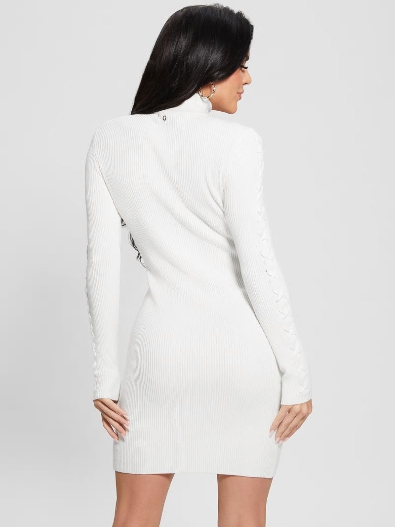 Guess Eco Dylan Mock Neck Cutout Dress - Dove White Guess Eco Dylan Mock Neck Cutout Dress - Dove White