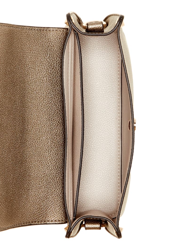 Guess Meridian Fold-Over Shoulder Bag - Pewter Guess Meridian Fold-Over Shoulder Bag - Pewter