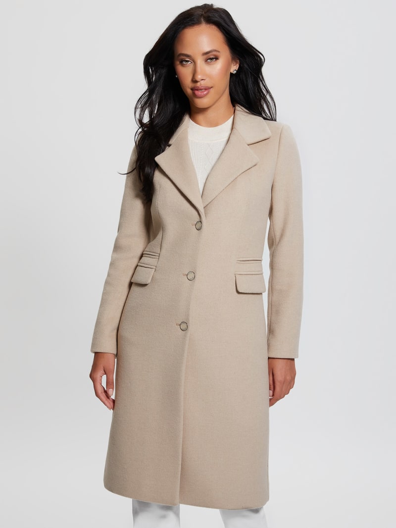 Guess Eco Laurence Faux-Fur Midi Coat - Cemento Guess Eco Laurence Faux-Fur Midi Coat - Cemento
