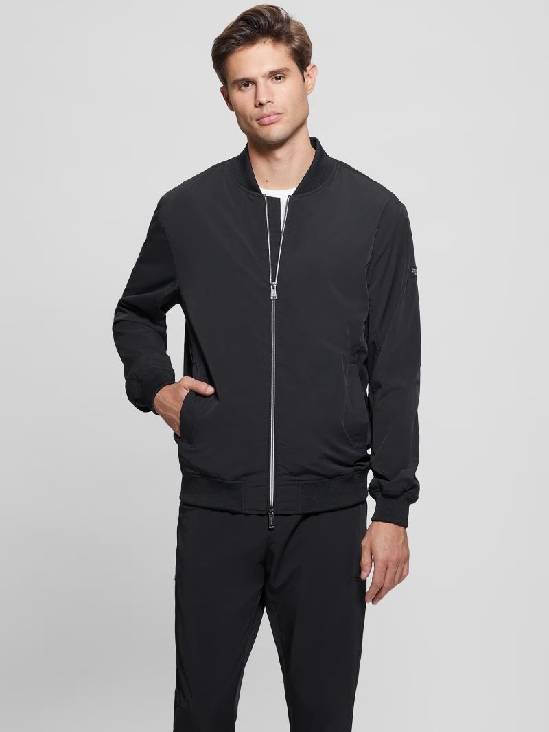 Guess Tech-Stretch Flight Jacket - Black Guess Tech-Stretch Flight Jacket - Black