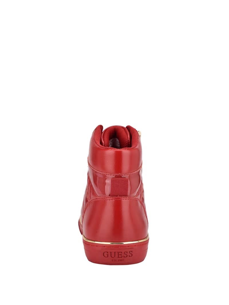 Guess Million High-Top Sneakers - Red Multi Guess Million High-Top Sneakers - Red Multi