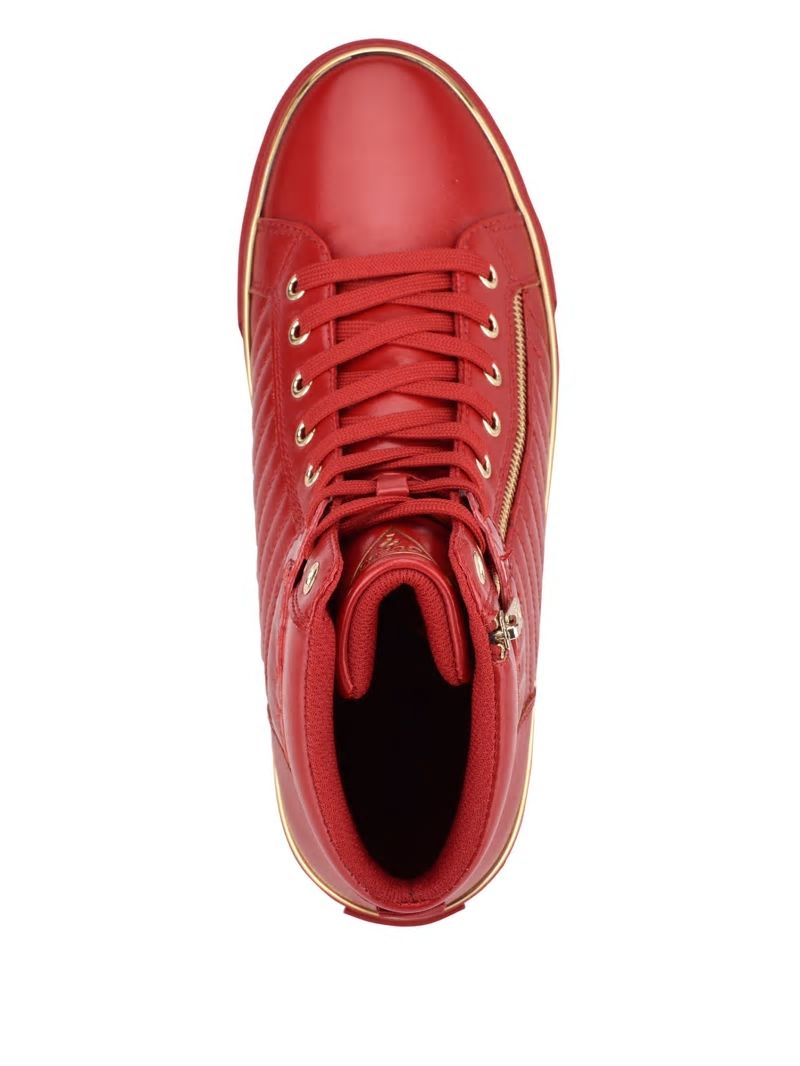 Guess Million High-Top Sneakers - Red Multi Guess Million High-Top Sneakers - Red Multi