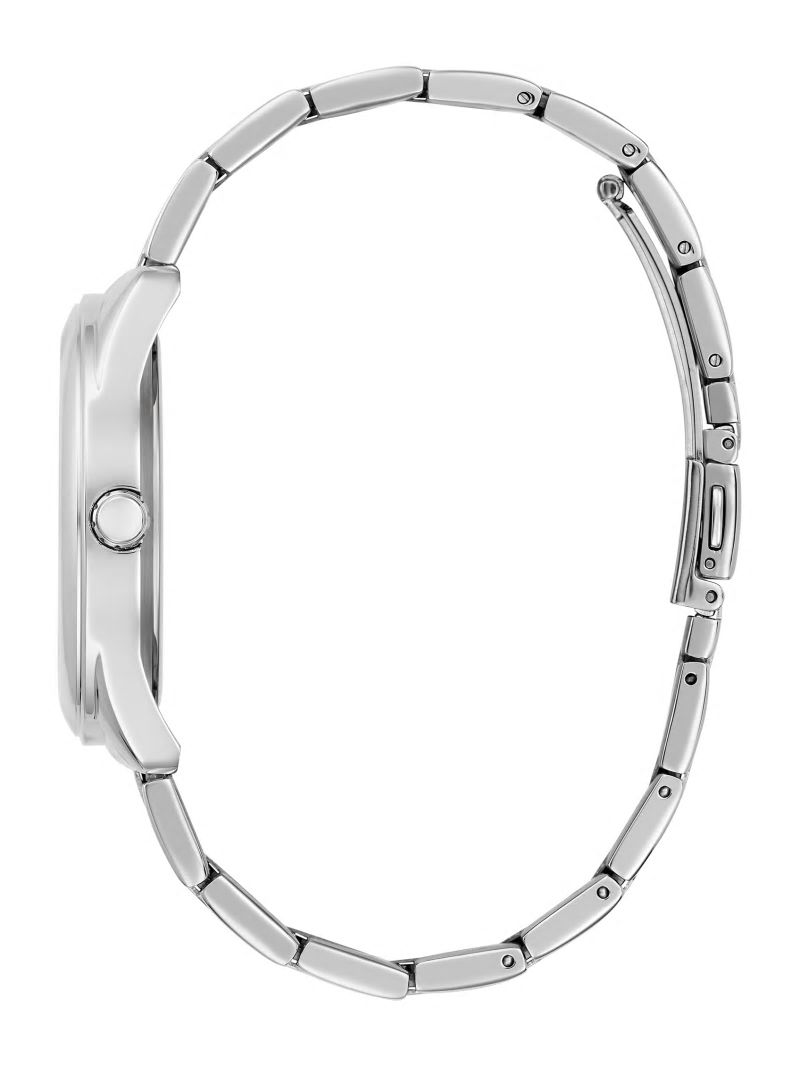 Guess Silver-Tone Textured G-Cube Analog Watch - Silver Guess Silver-Tone Textured G-Cube Analog Watch - Silver