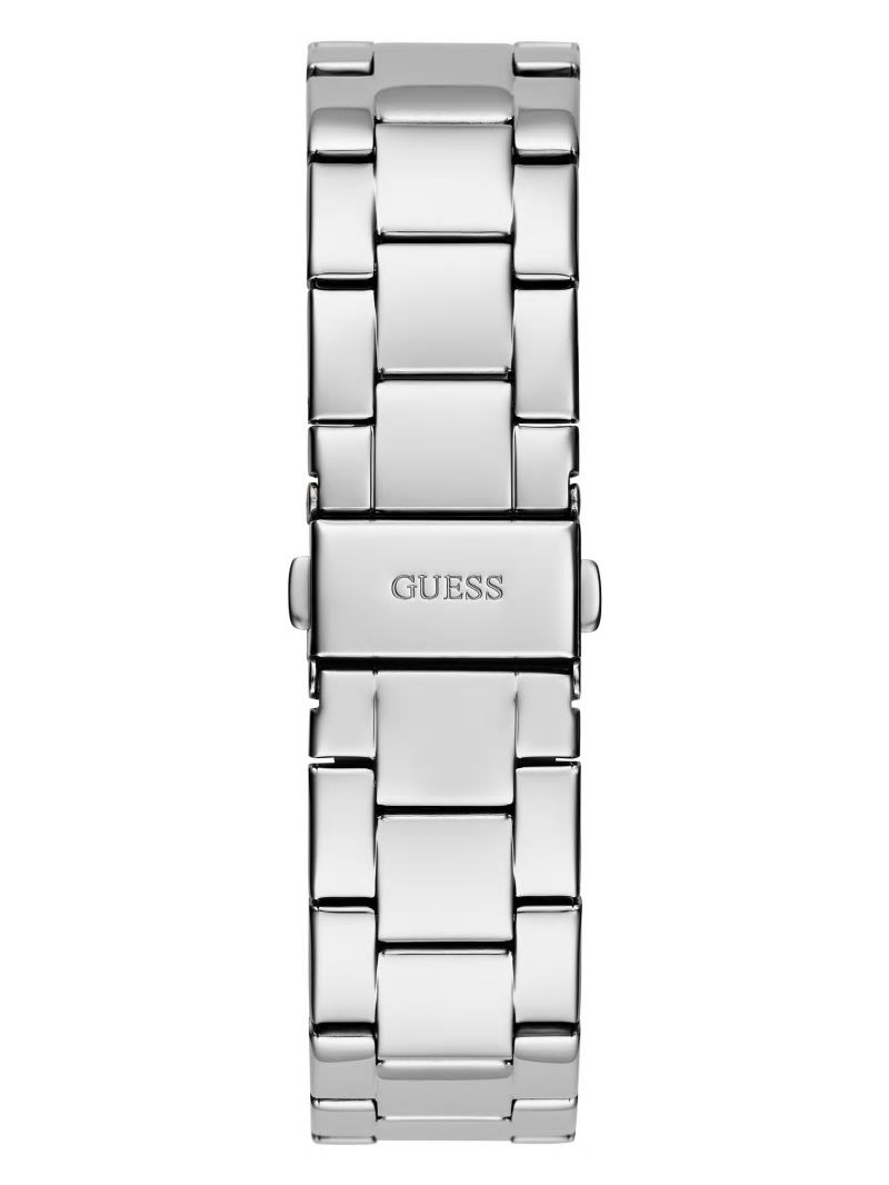 Guess Silver-Tone Textured G-Cube Analog Watch - Silver Guess Silver-Tone Textured G-Cube Analog Watch - Silver