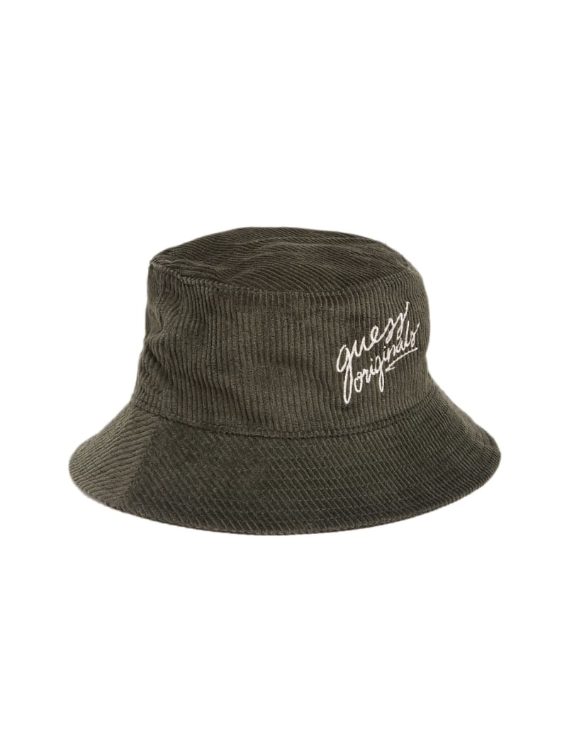 Guess GUESS Originals Corduroy Bucket Hat - Peyote Green Guess GUESS Originals Corduroy Bucket Hat - Peyote Green
