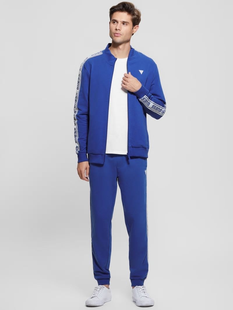 Guess Eco Arlo Logo Tape Zip Sweatshirt - Blue Maya Guess Eco Arlo Logo Tape Zip Sweatshirt - Blue Maya