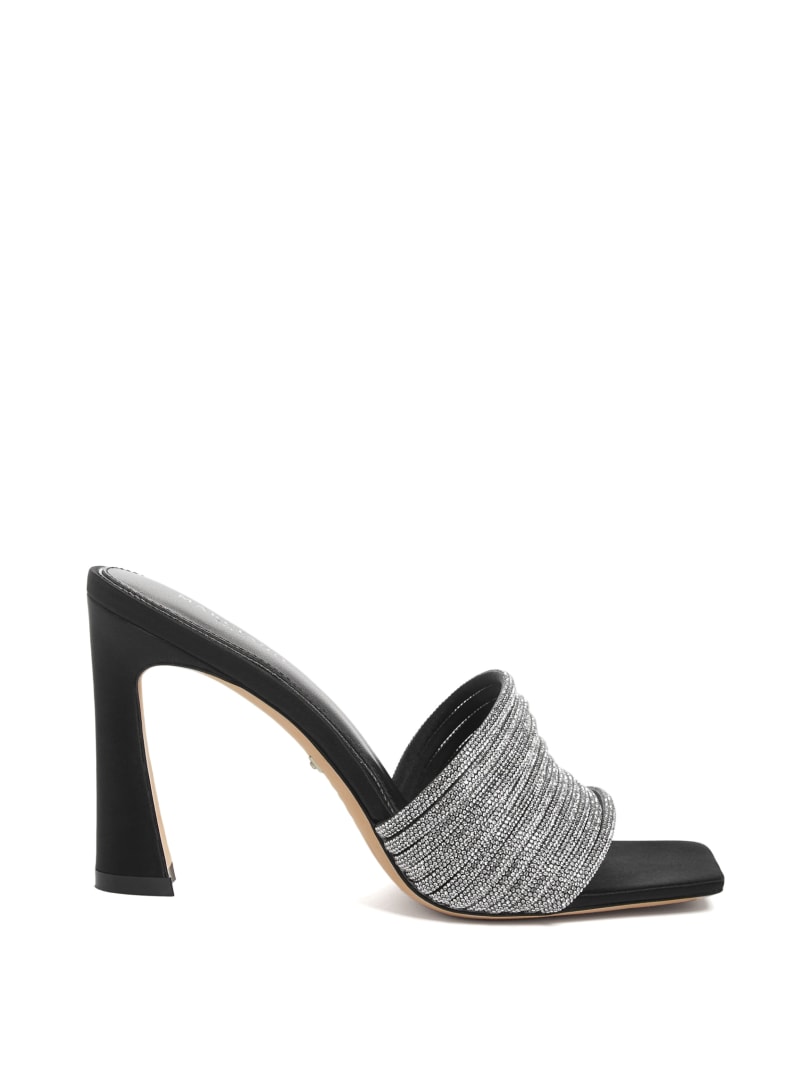 Guess Leah Crystal Heeled Mules - Black Guess Leah Crystal Heeled Mules - Black