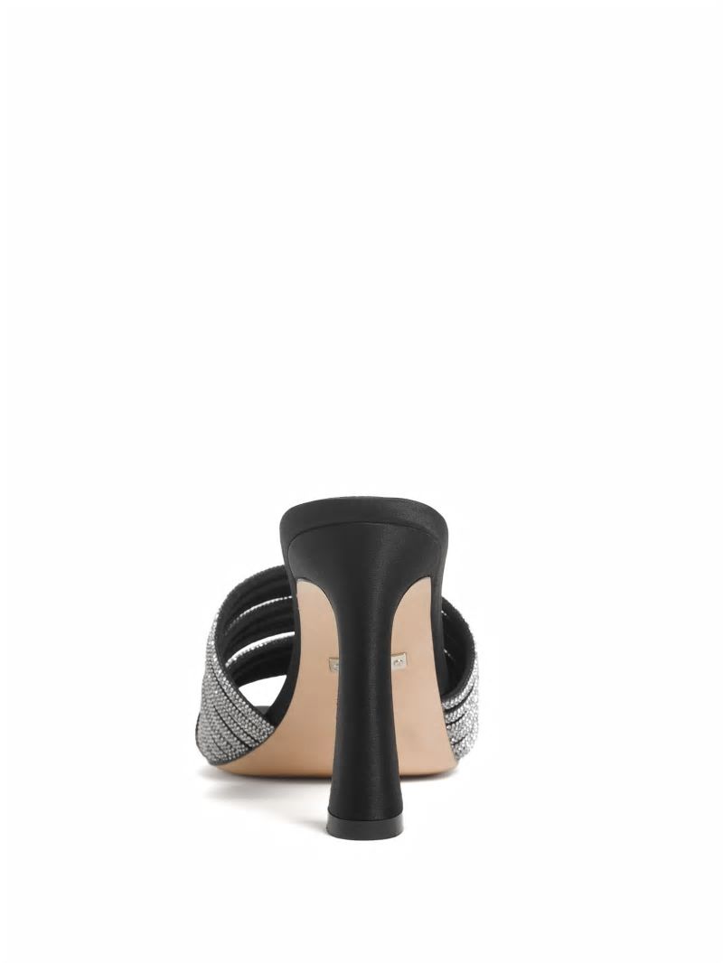 Guess Leah Crystal Heeled Mules - Black Guess Leah Crystal Heeled Mules - Black