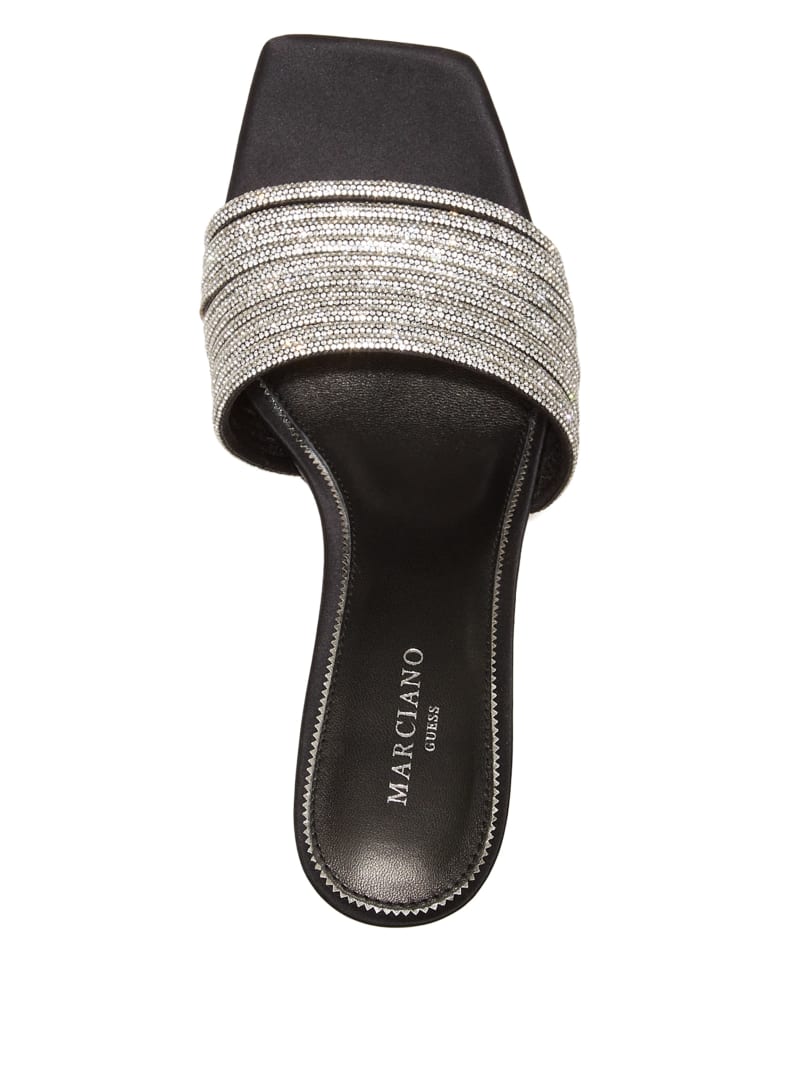 Guess Leah Crystal Heeled Mules - Black Guess Leah Crystal Heeled Mules - Black