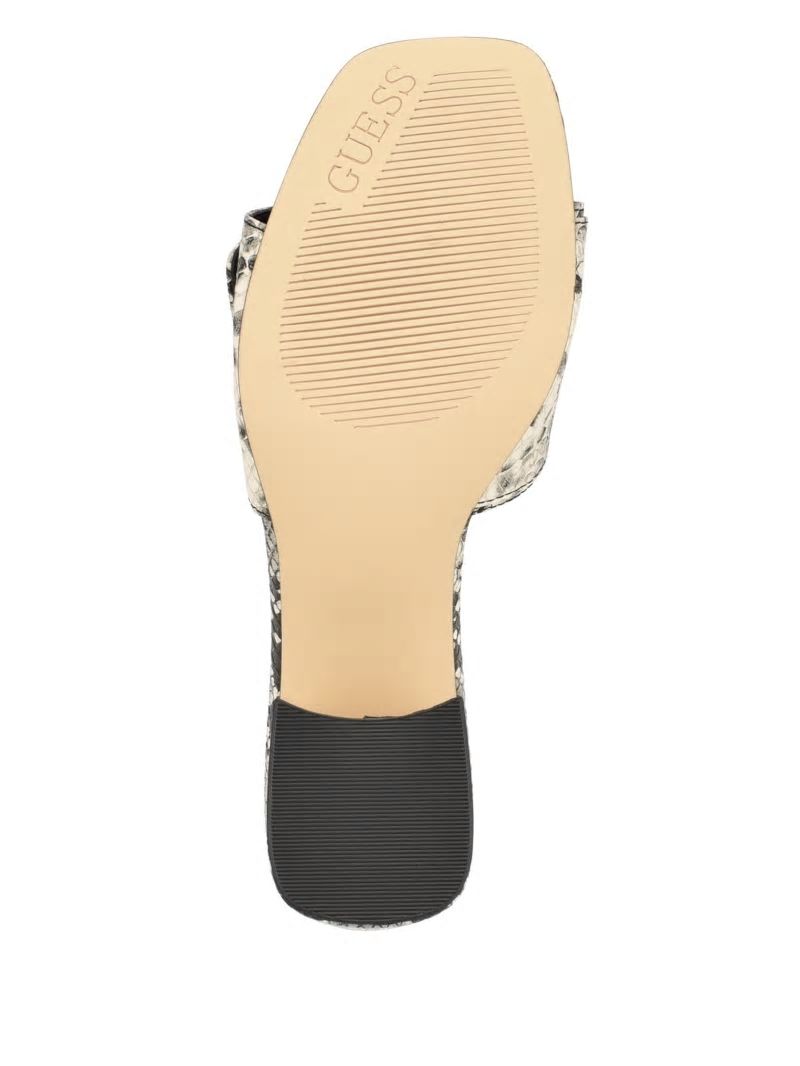 Guess Gallai Block Heel Mules - Black Leather Guess Gallai Block Heel Mules - Black Leather