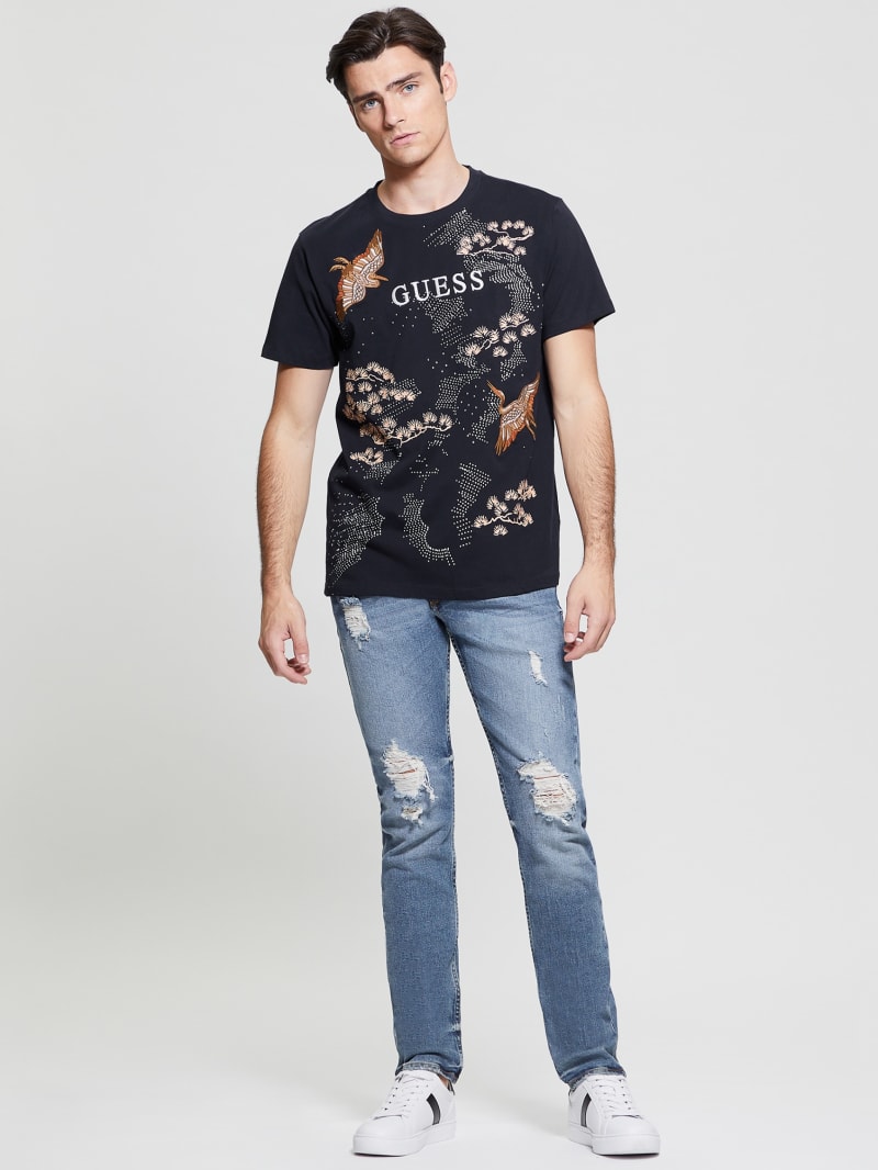 Guess Eco Logo Bird Tee - Bleu éLéGant Guess Eco Logo Bird Tee - Bleu éLéGant