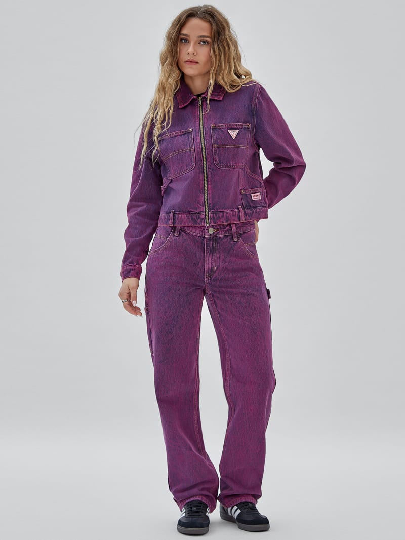 Guess GUESS Originals Cropped Carpenter Jacket - Go Acid Fuchsia Guess GUESS Originals Cropped Carpenter Jacket - Go Acid Fuchsia