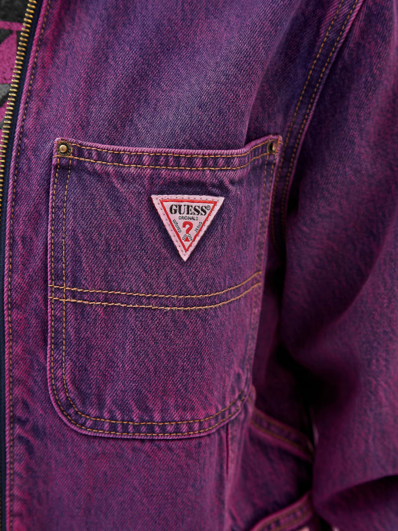 Guess GUESS Originals Cropped Carpenter Jacket - Go Acid Fuchsia Guess GUESS Originals Cropped Carpenter Jacket - Go Acid Fuchsia