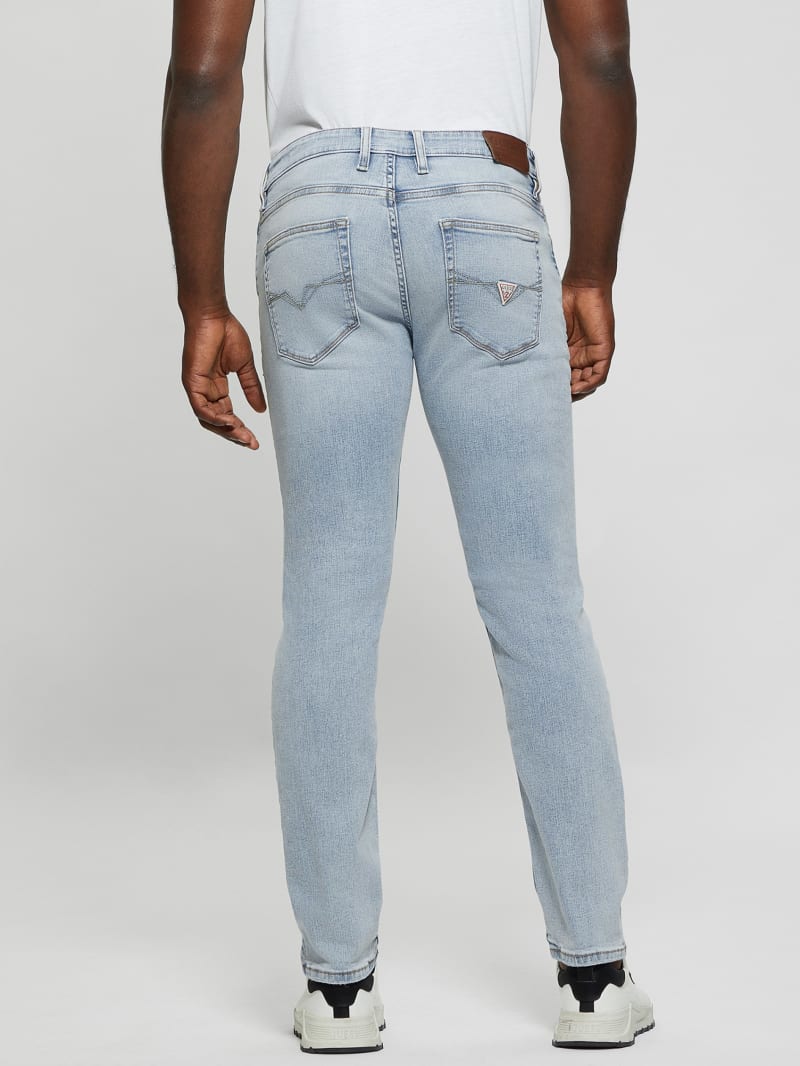 Guess Distressed Low-Rise Slim Straight Jeans - Light Sail Guess Distressed Low-Rise Slim Straight Jeans - Light Sail