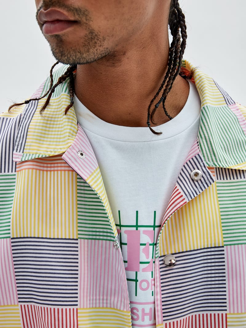 Guess GUESS Originals Checkered Jacket - Pure White Multi Guess GUESS Originals Checkered Jacket - Pure White Multi