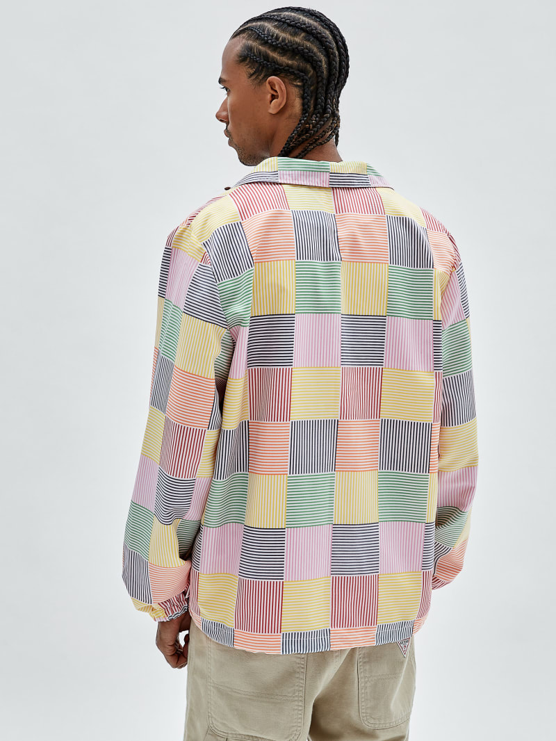Guess GUESS Originals Checkered Jacket - Pure White Multi Guess GUESS Originals Checkered Jacket - Pure White Multi