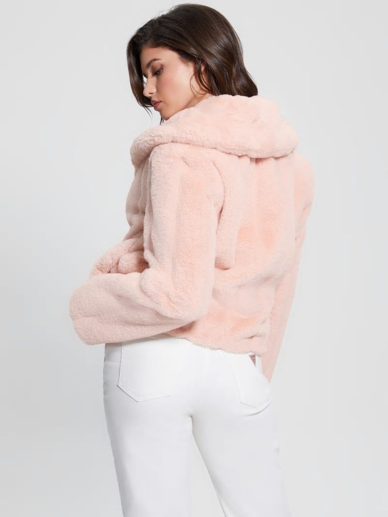 Guess Sophy Faux-Fur Jacket - Dolly Pink Guess Sophy Faux-Fur Jacket - Dolly Pink