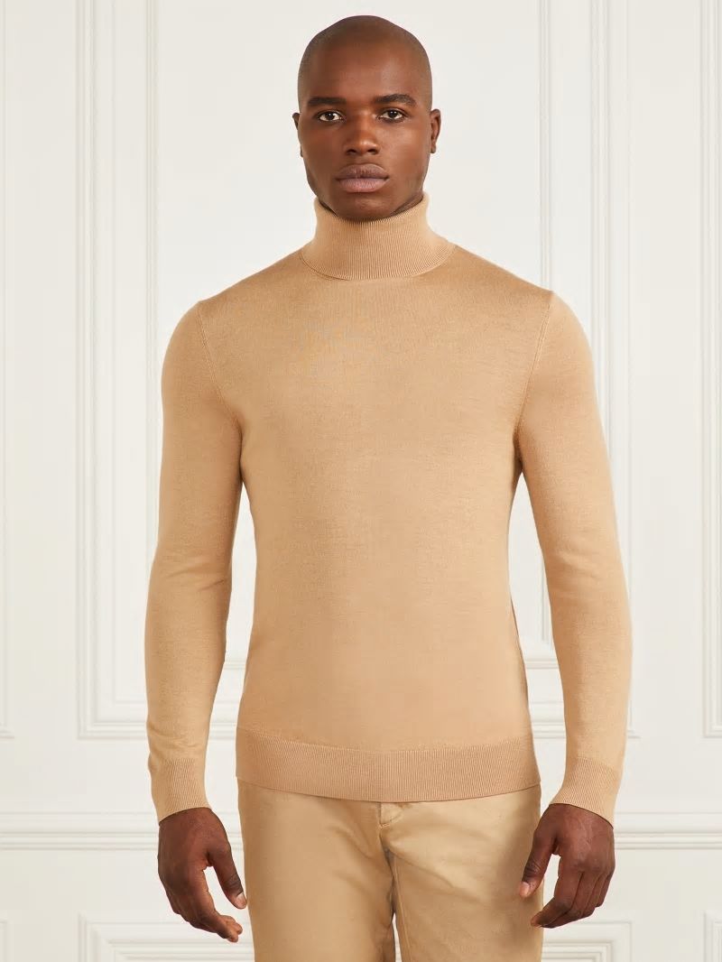 Guess Merino Wool Turtleneck Sweater - Toasted Taupe Guess Merino Wool Turtleneck Sweater - Toasted Taupe