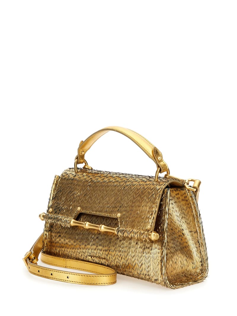 Guess Alia Textured Satchel - Silver/Gold Guess Alia Textured Satchel - Silver/Gold