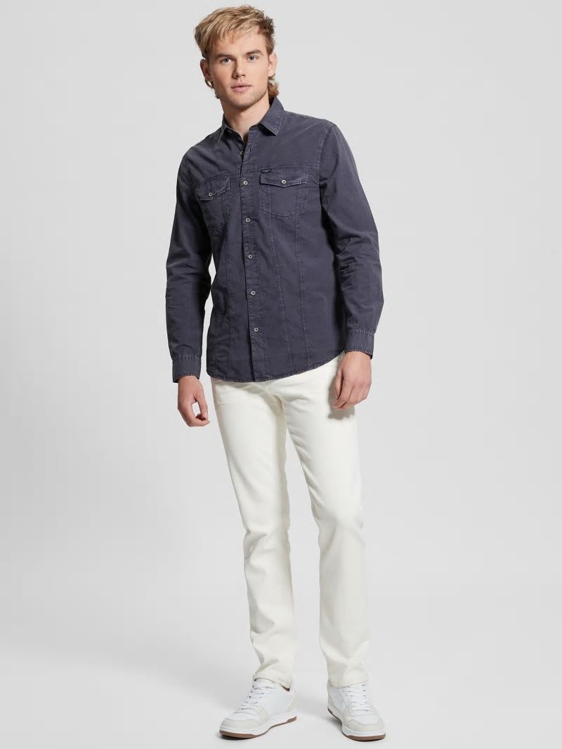 Guess Sunset Washed Shirt - Bleu éLéGant Guess Sunset Washed Shirt - Bleu éLéGant
