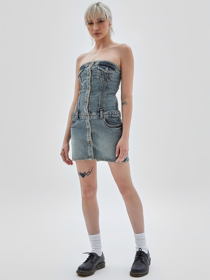 Guess GUESS Originals Vintage Strapless Dress - Go Vintage Tinted Medium Guess GUESS Originals Vintage Strapless Dress - Go Vintage Tinted Medium
