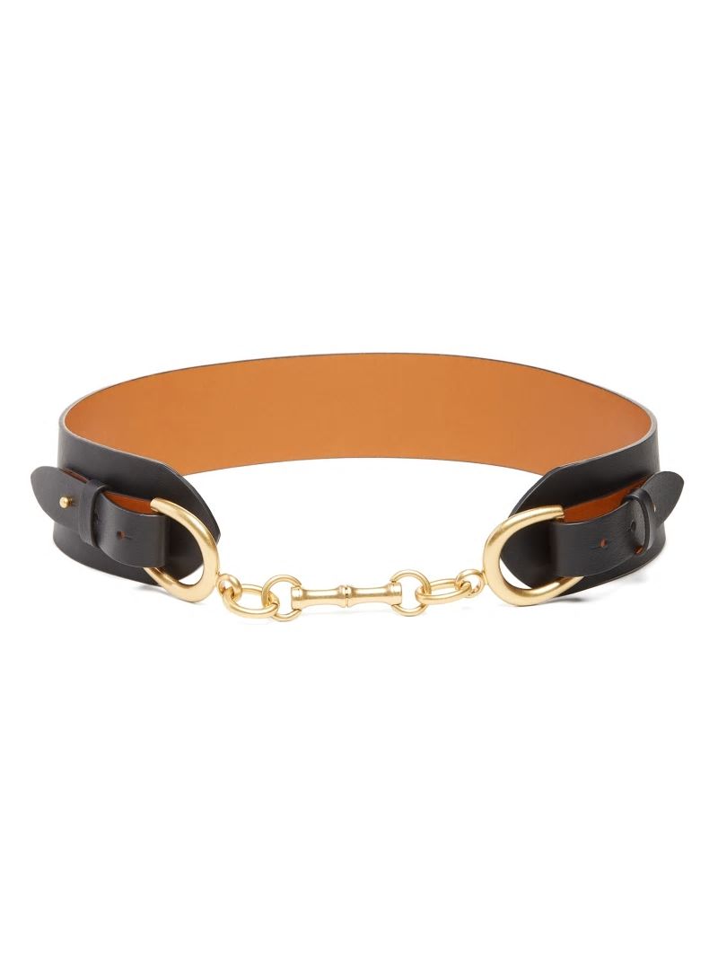 Guess Bamboo Clasp Leather Belt - Black Floral Print Guess Bamboo Clasp Leather Belt - Black Floral Print